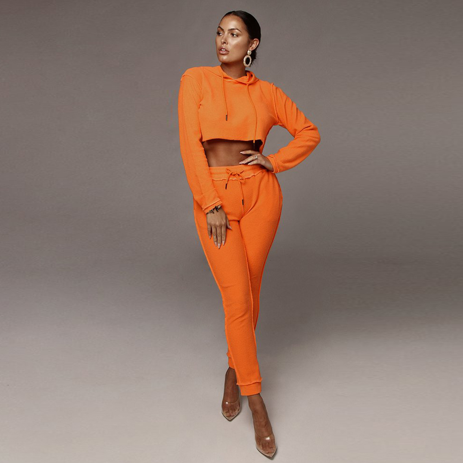 Spot Pants European and American autumn fashion casual sports sweater women's two-piece suit