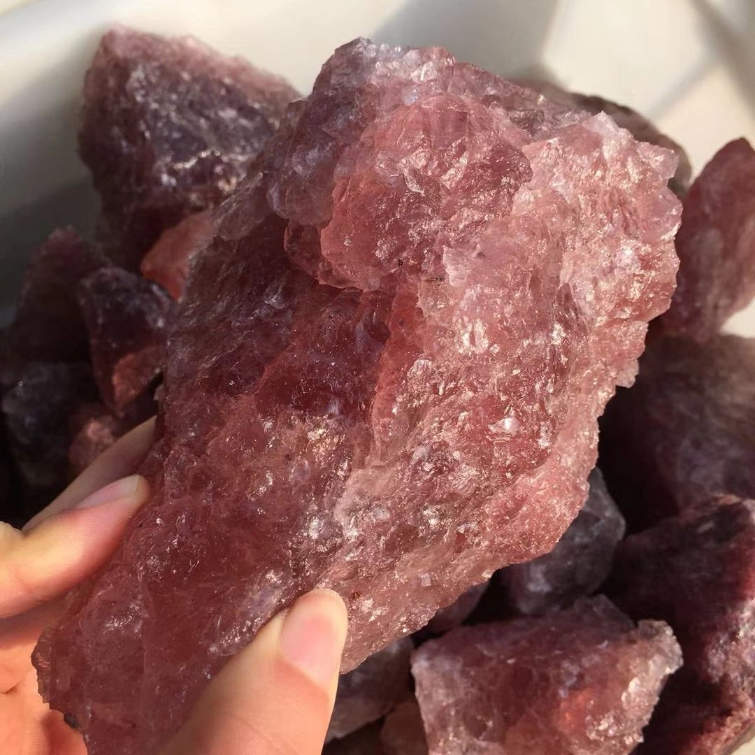 Natural Gemstone Strawberry quartz crystal Raw Strawberry Mineral Specimen whole9743690