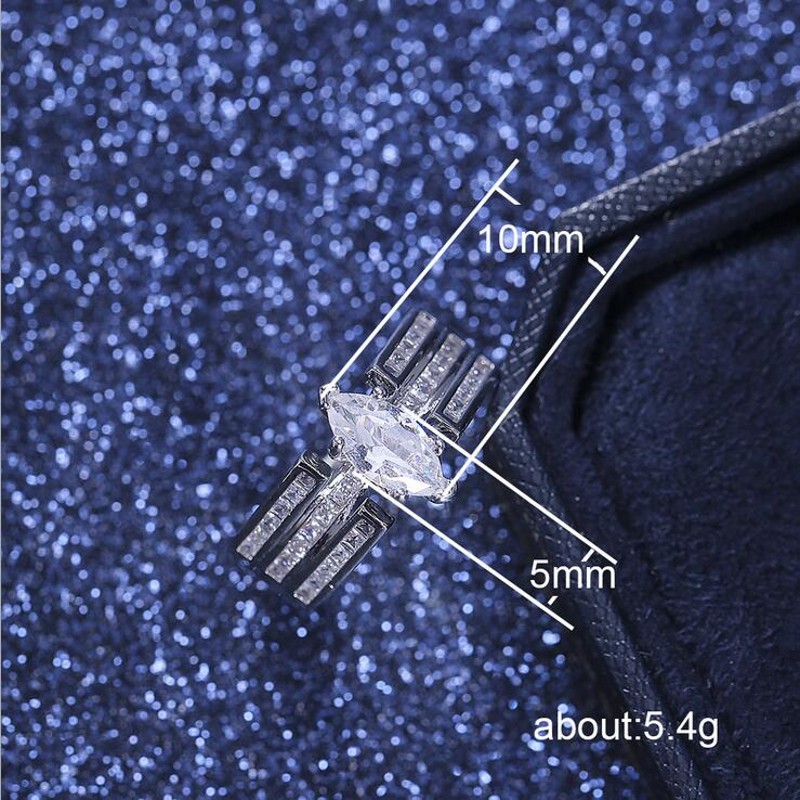 Sterg Sier Marquise Cut White Topaz Promise Ring for Women