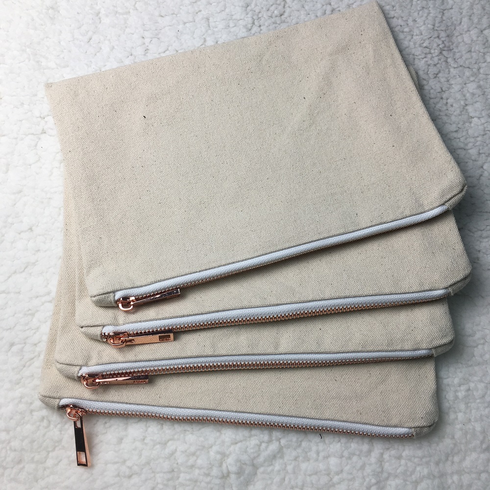 Plain Canvas Clutch Storage Bag With Rose Gold Zipper Bridesmaid Cosmetic Bag Pouch Blanks for Vinyl
Plain Canvas Clutch Storage Bag With Rose Gold Zipper Bridesmaid Cosmetic Bag Pouch Blanks for Vinyl