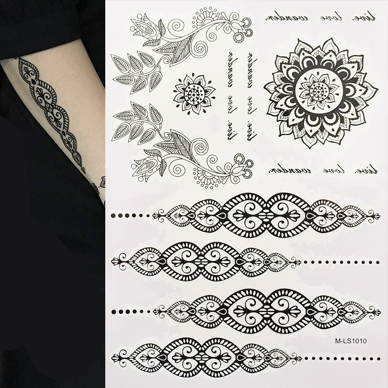 The Most Popular Black Henna Tattoos Temporary Inspired Body Tattoos Stickers