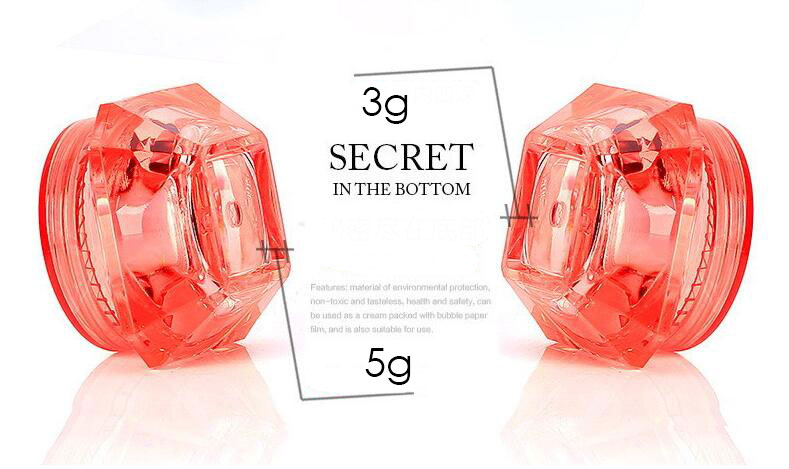3g 5g Diamond Shaped Empty Plastic Jar Cosmetic Containers Cream Bottle Small Sample Box Bottle Cosmetic Packing Box