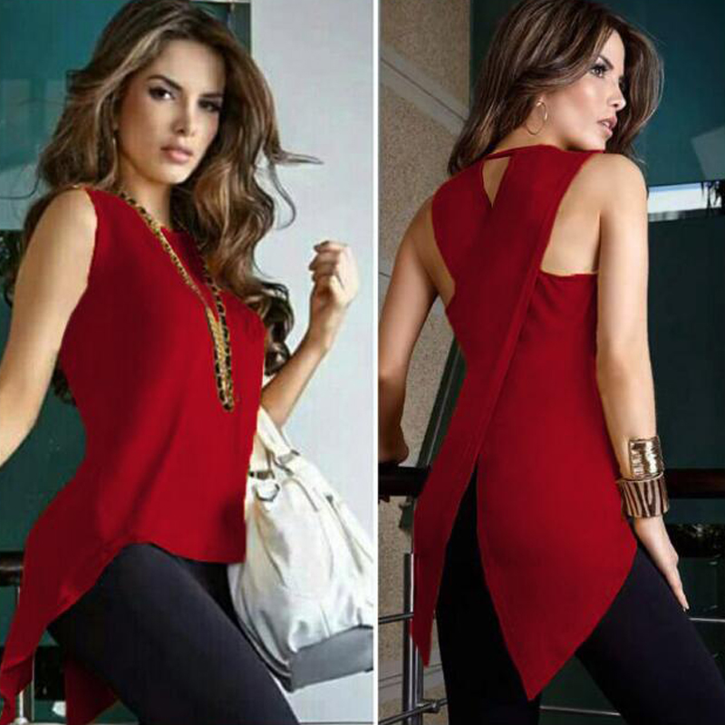 Sleeveless Ladies Top Female Cross Irregular O-Neck Woman Blouse Shirt Tops for Women 2019 Tank Womens Summer White Blouses, Black
Sleeveless Ladies Top Female Cross Irregular O-Neck Woman Blouse Shirt Tops for Women 2019 Tank Womens Summer White Blouses, Black