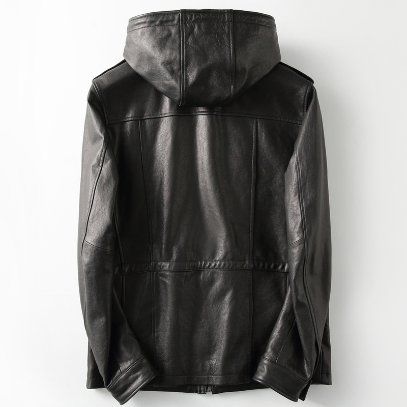 Jacket 2020 New Genuine Men Vintage Sheepskin Coat Hood Motorcycle Men's Leather Jackets Casaca Cuero KFS22M022, Black
Jacket 2020 New Genuine Men Vintage Sheepskin Coat Hood Motorcycle Men's Leather Jackets Casaca Cuero KFS22M022, Black