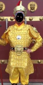 Stage performance props helmet Outfit film TV soldier Gold clothing Ancient men general armor war robe Red Cloak ancient costume