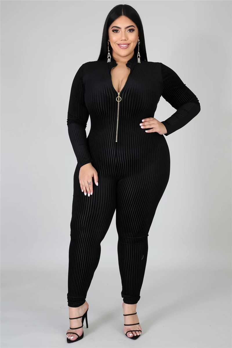 Women Plus Size 2XL-6XL Suede Jumpsuit Long Sleeve Solid Color Rompers Zipper Bodycon Overalls Fashion Clothing BodySuit Sexy Suspenders2535, Black
Women Plus Size 2XL-6XL Suede Jumpsuit Long Sleeve Solid Color Rompers Zipper Bodycon Overalls Fashion Clothing BodySuit Sexy Suspenders2535, Black
