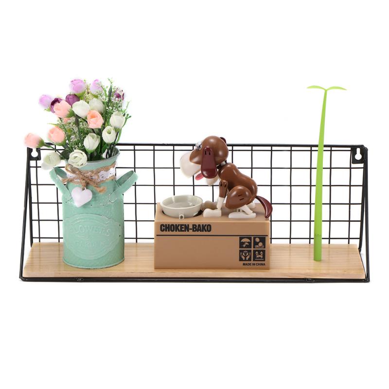 Nordic Wall Shelf Rack Iron Wooden Shelf For Kitchen Bedroom Kid Room Home Wall Decoration Shelves Wire DIY Storage