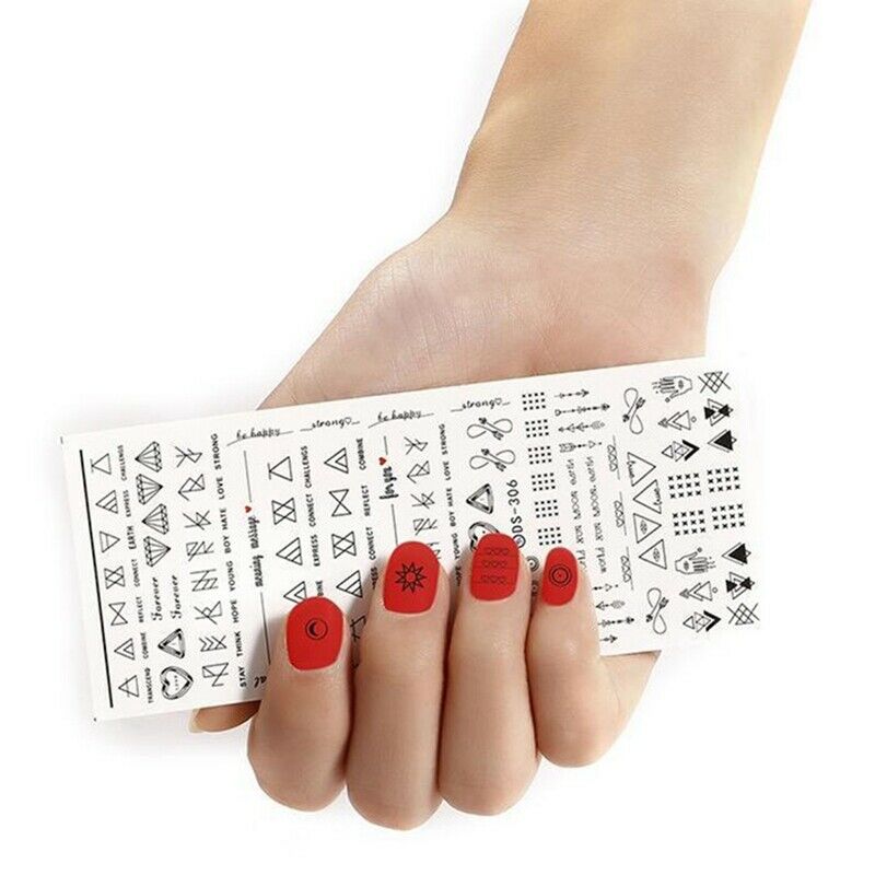 Manicure Water Applique Transfer Sticker Letter Theme Nail Decorating Technique DIY Beaut.A874