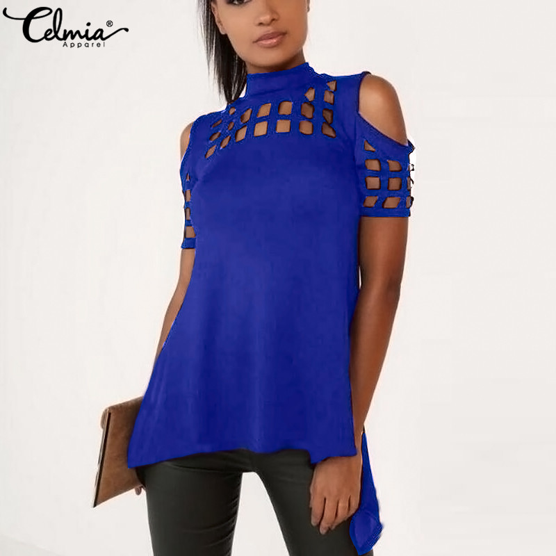 2020 Celmia Sexy Cold Shoulder Tops Women Blouse Summer Short Sleeve Hollow Out Split Asymmetrical Casual Female Shirt Plus Size, Black
2020 Celmia Sexy Cold Shoulder Tops Women Blouse Summer Short Sleeve Hollow Out Split Asymmetrical Casual Female Shirt Plus Size, Black