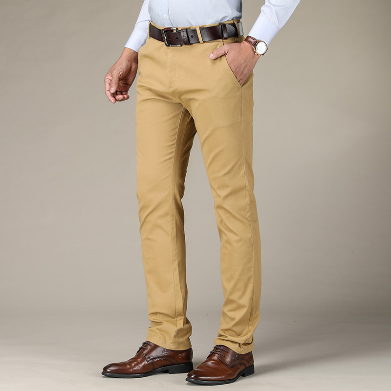 2019 Men's Autumn Fashion Business Casual Long Pants Suit Pants Male Elastic Straight Formal Trousers Plus Big Size 28-38