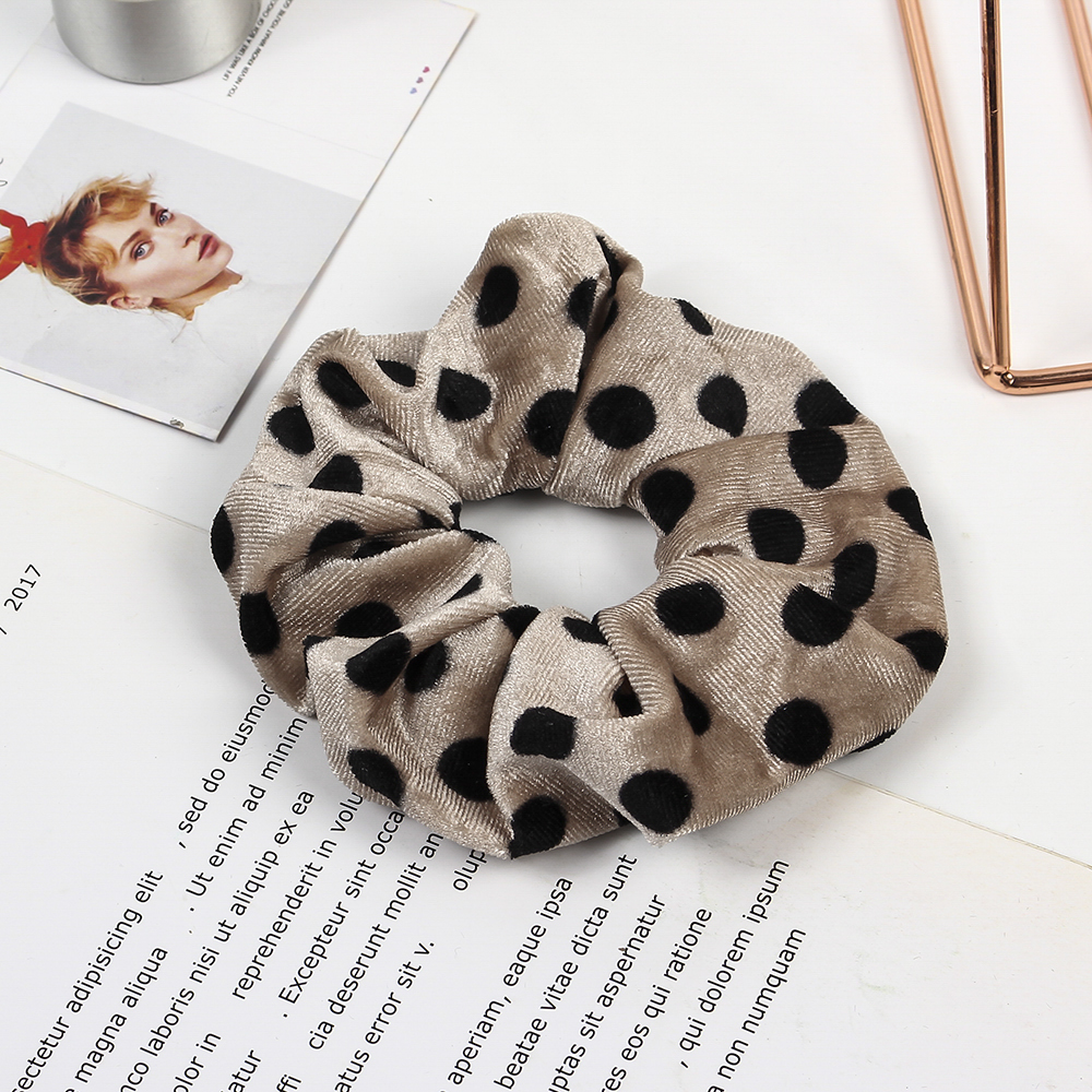 Leopard Velvet Scrunchies Hair Accessories For Women Girl Elastic Hair Ring tie Ponytail Holder Rubber pleuche Dot Hair Band 20pcs 1015A