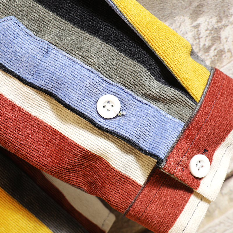 Privathinker Japanese Colorful Striped Men Shirt New Spring Man Basic Long Sleeve Blouse Korean Male Casual Shirts