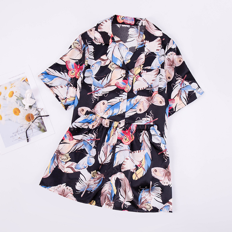 Printed satin Pajamas Set Silk Satin Short Sleeve Shorts Sleepwear Sets Sexy Ladies Nightsuits Pyjama Homewear, Style 1
Printed satin Pajamas Set Silk Satin Short Sleeve Shorts Sleepwear Sets Sexy Ladies Nightsuits Pyjama Homewear, Style 1