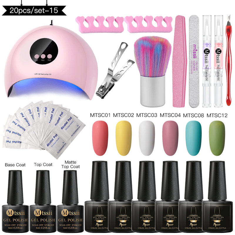 Mtssii Manicure Set18W Dryer Lamp For Nails Set For Matte Gel Nail Polish Kit Temperature Change Gel Set 6 Colors Varnish
Mtssii Manicure Set18W Dryer Lamp For Nails Set For Matte Gel Nail Polish Kit Temperature Change Gel Set 6 Colors Varnish