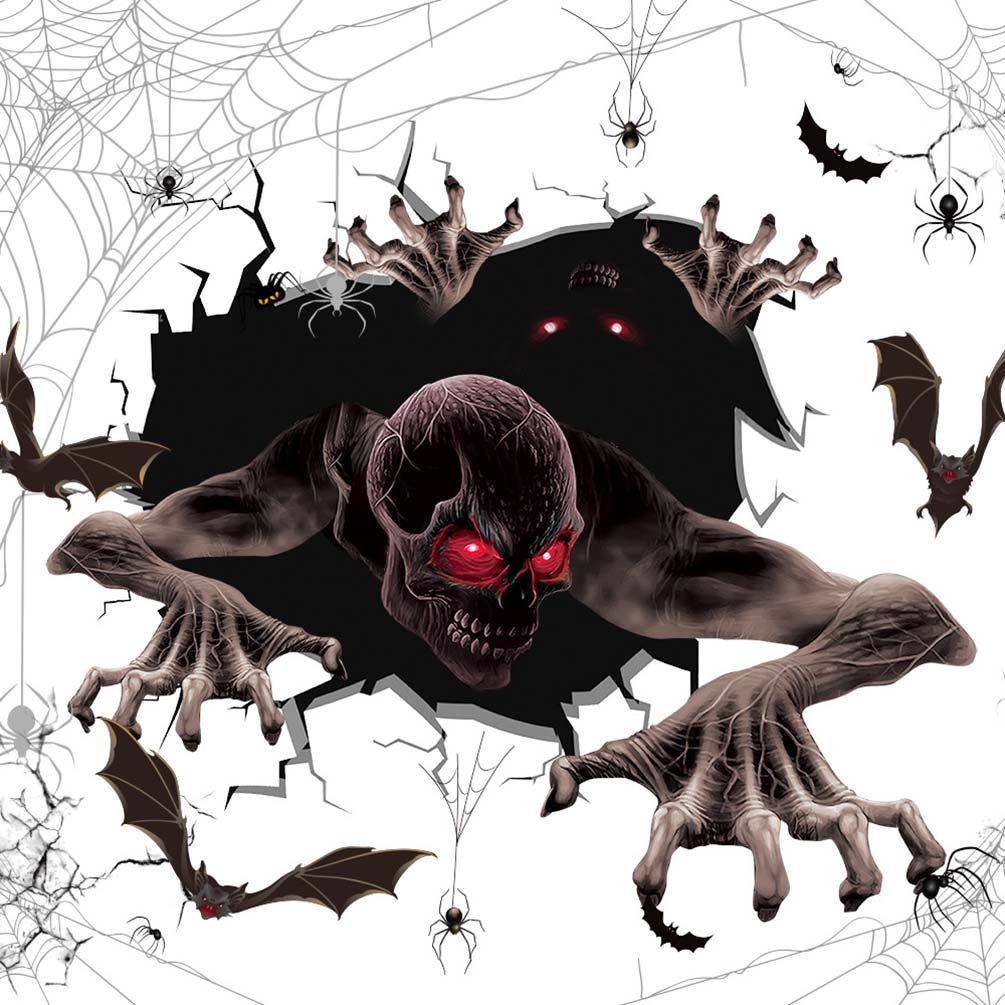 Halloween 3D Sticker Horror Decorations Bloodbath Glass Windows Bathroom Ornament Horrible Bloody Scare Blood Handprint Wall Decals DHL