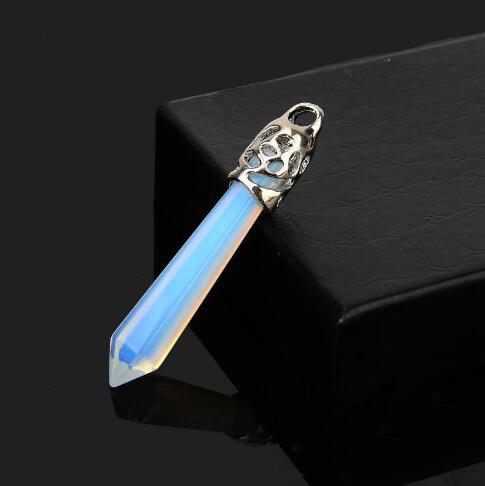 Natural Amethyst Point Pendant Opal Point Pendant Crystal Quartz Gemstone Healing Stone Pendulum Druzy Jewelry GD72