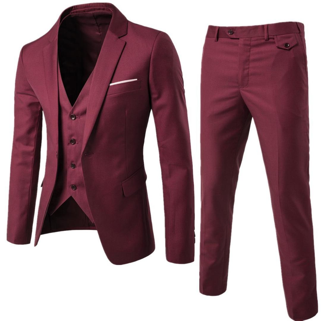 Hot Man Suit Business Formal Leisure Dress Slim Fit Waistcoat Three-Piece Groom Best Men's Suits & Blazers B3