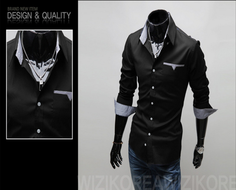 Mens Formal Shirt Long Sleeve Dress Business Shirts Regular Fit with 3 Colors Asian Size M-3XL