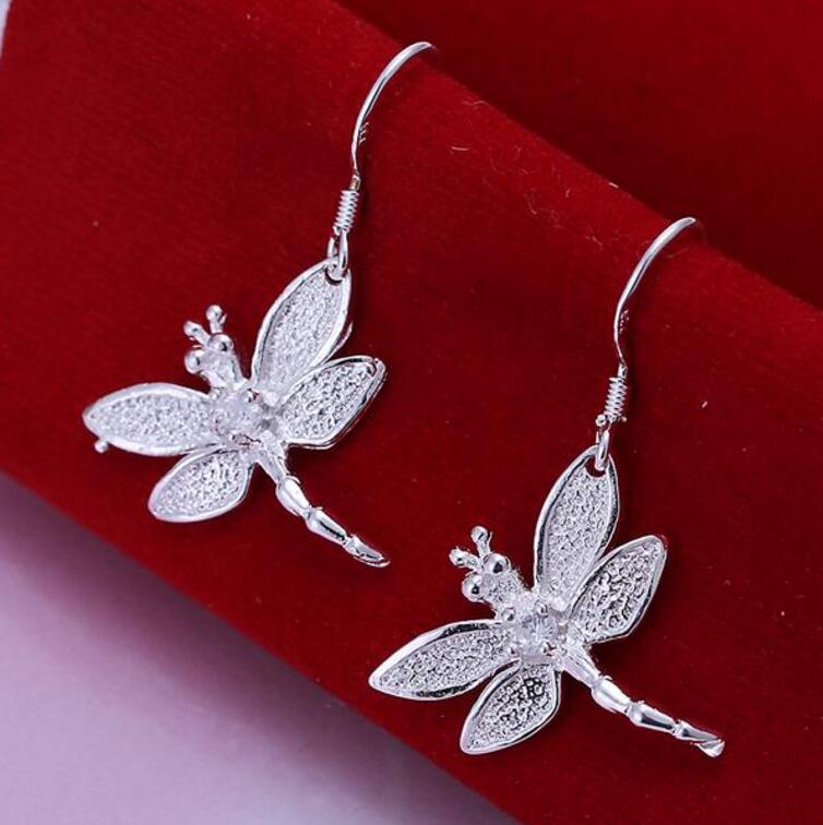 High grade 925 sterling silver Insets Dragonfly Set jewelry sets DFMSS328 Factory direct sale 925 silver necklace bracelet earring ring