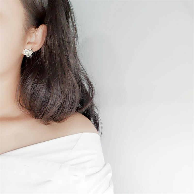 Korean Luxury Jewelry 925 Sterling Silver&Gold Fill T Princess Cut White Topaz CZ Diamond Cute Women Stud Earring For Valentine's Day gift