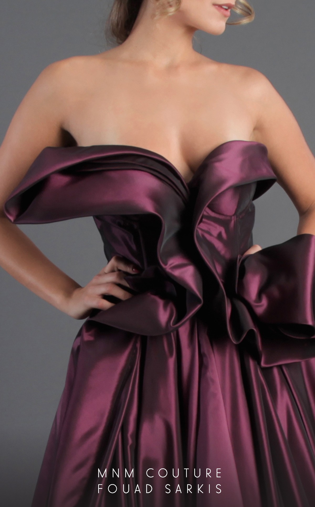 Dark Purple Evening Gowns Sweetheart Satin Ruffles A Line Sweep Train Custom Made Prom Dress Cheap Formal Party Dress