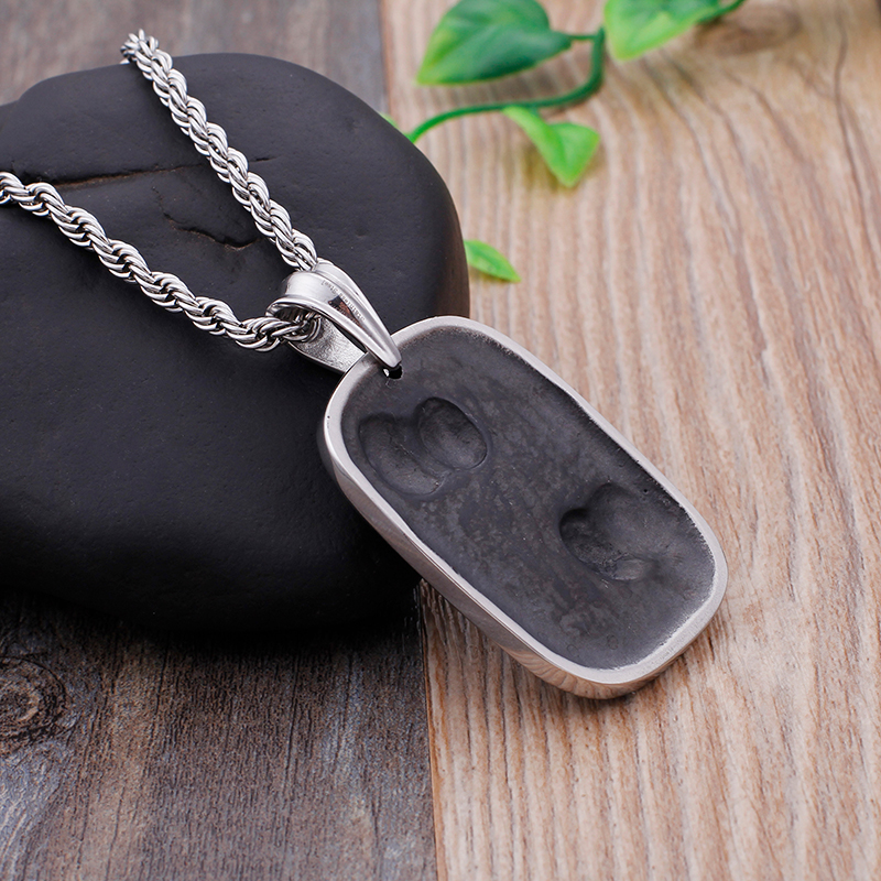 Casting Dog Tag Pendants Necklace Cool Men Military Card Skeleton Pattern 316L Stainless Steel New Fashion Jewelry