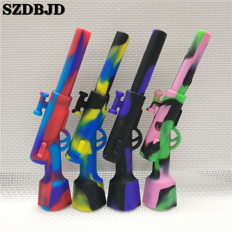 4.3 inch Silicone Rifle Hand Pipe with Metal Bowl Oil Rig Hookah Wax Pen Smoking Pipes for Dry Herb Vaporizer Free Shipping
4.3 inch Silicone Rifle Hand Pipe with Metal Bowl Oil Rig Hookah Wax Pen Smoking Pipes for Dry Herb Vaporizer Free Shipping