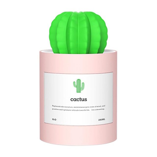 280ml USB Air Humidifier Cactus Timing Diffuser Mist Maker Fogger Mini Aroma Atomizer With Night Light for Home