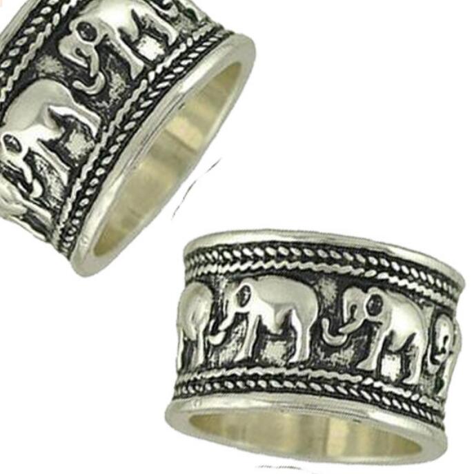 Fashion- jewelry punk band rings elephants silver plated band rings for women hot fashion free of shipping