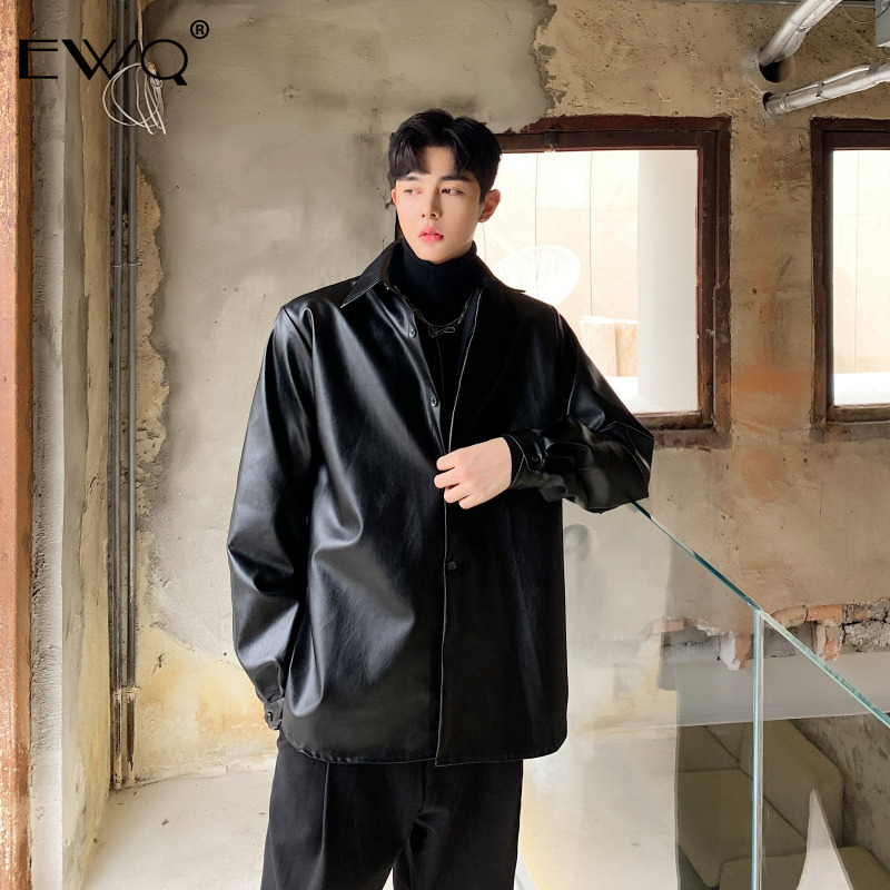 EWQ / Men's Tops 2019 Autumn PU Leather Shirt Loose Long Sleeve Black Shirt Big Size Tops For Men Casual High Quality 19H-a222
EWQ / Men's Tops 2019 Autumn PU Leather Shirt Loose Long Sleeve Black Shirt Big Size Tops For Men Casual High Quality 19H-a222