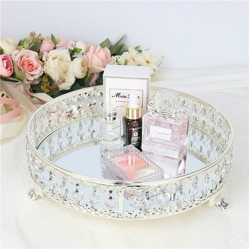 European Mirror Metal Tray Cake Stand Crystal Fruit Plate Cosmetic Jewelry Box Sundries Storage Tray Dessert Table Decoration WY
European Mirror Metal Tray Cake Stand Crystal Fruit Plate Cosmetic Jewelry Box Sundries Storage Tray Dessert Table Decoration WY