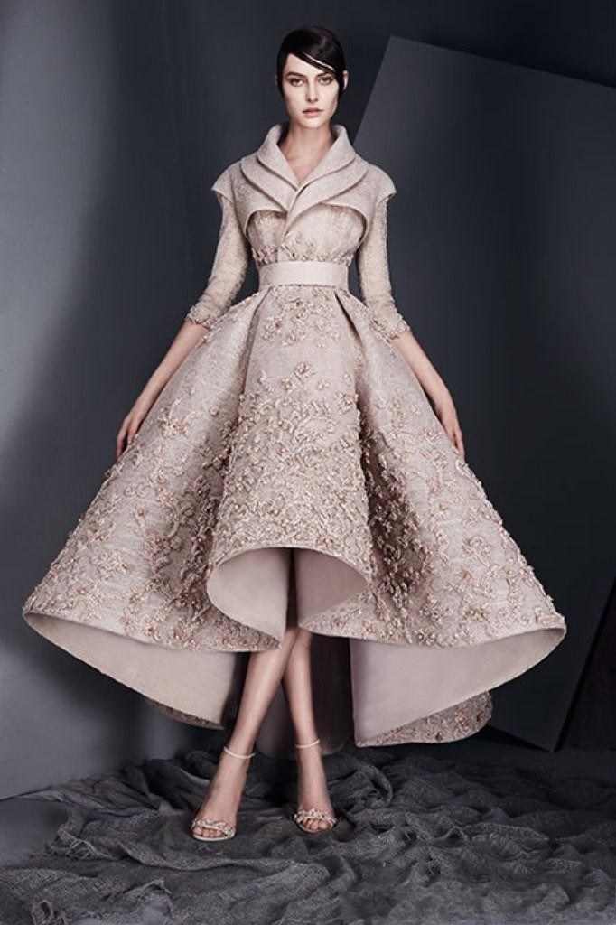 Vintage Evening Dresses Lace Appliques Long Sleeves Satin Ruched Prom Dresses High Low Formal Party Gowns Custom Made