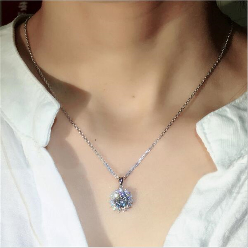 Sterg Sier White Topaz CZ Dia Pendant Necklace for Women - Elegant Party & Wedding Jewelry