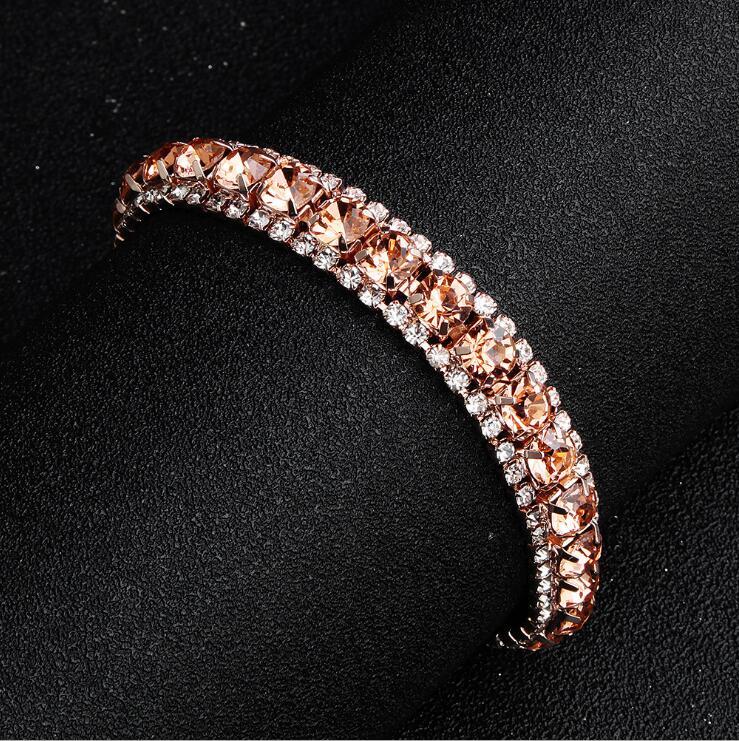 Bridal Bracelets Dazzling Blue Rhinestones Beaded Wedding for Bridal 5 Colors The Great Gatsby Bracelets Girls Party Accessories Cheap