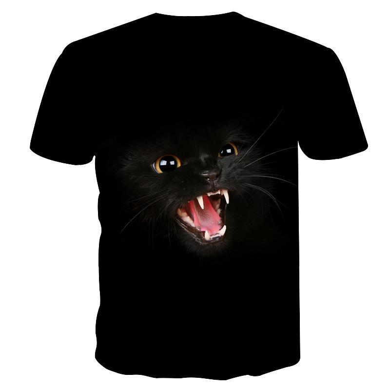 Night cat lady T-shirt women's short sleeves top 3d harajuku Tees top plus size animal T-shirt t shirt women Drop Ship M-5X