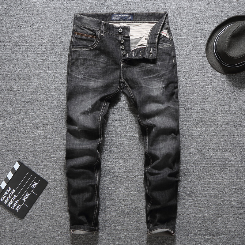Italian Style Fashion Men Jeans Black Gray Slim Fit Vintage Designer Jeans Men Denim Buttons Pants Streetwear Hip Hop
Italian Style Fashion Men Jeans Black Gray Slim Fit Vintage Designer Jeans Men Denim Buttons Pants Streetwear Hip Hop