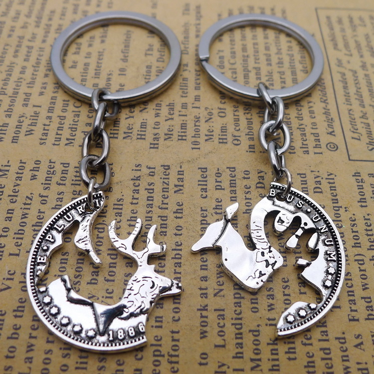 Alloy One Deer Together One Deer Yes You Key Pendant Buckle Ancient Silver Ornaments Parts
Alloy One Deer Together One Deer Yes You Key Pendant Buckle Ancient Silver Ornaments Parts