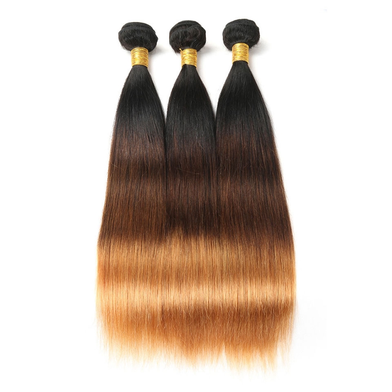Malaysian Human 1B/4/30 Three Tones Color Straight Hair Products 10-28Inch 3 Bundles 1B 4 30 Ruyibeauty