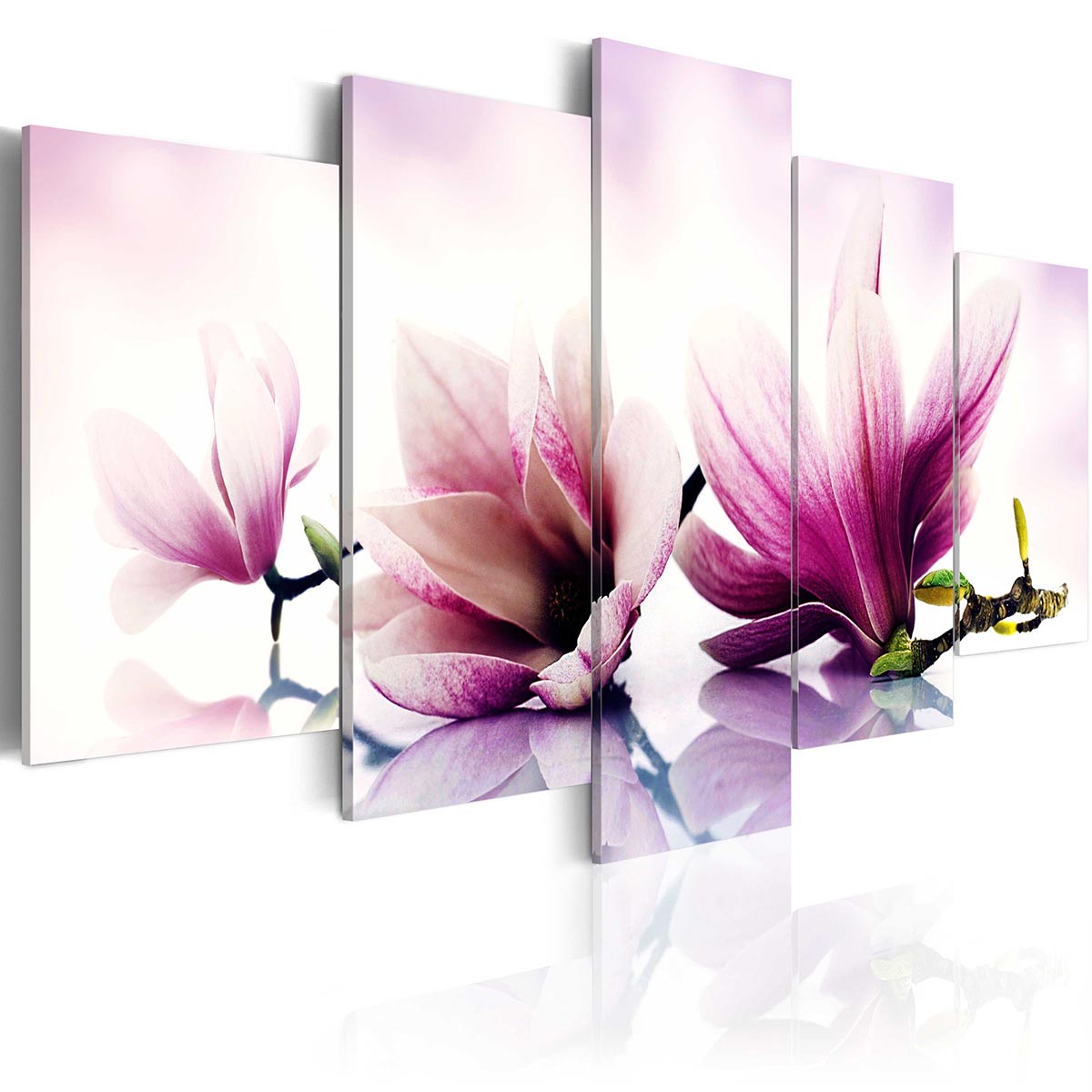 Fashion Wall Pictures for Living Room Paintings 5 Piece Magnolia Flower Canvas Print Oil Painting Unframed Canvas Painting