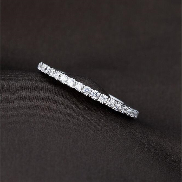 Fashion Original 100% 925 Sterling Silver Band Rings Women Wedding Jewelry Gift Classic Simulated Platinum Diamond CZ RING