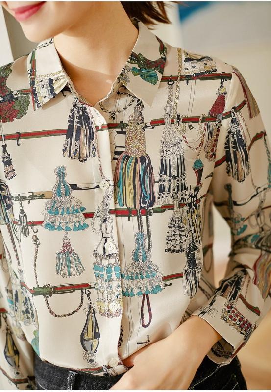 Women Shirt Printed Silk Vintage Tassel Print Long Sleeve Casual Shirt Womens Tops, Flowers
Women Shirt Printed Silk Vintage Tassel Print Long Sleeve Casual Shirt Womens Tops, Flowers