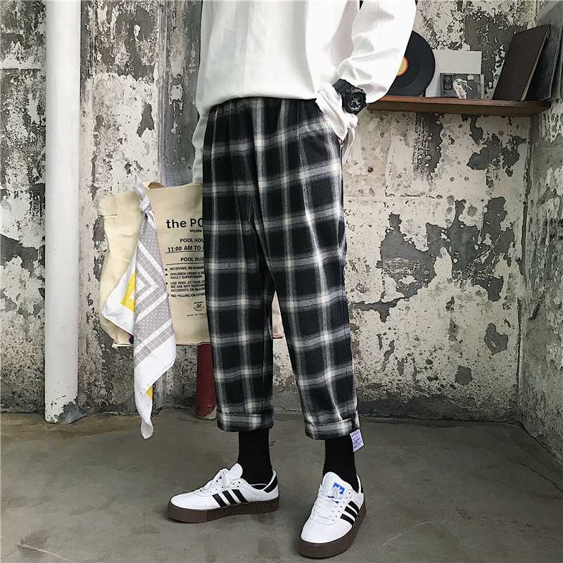Men Harajuku Wide Leg Plaid Pants 2020 Hip Hop Harem Pants Male Vintage Fashions Sweatpants Black Striped Joggers
Men Harajuku Wide Leg Plaid Pants 2020 Hip Hop Harem Pants Male Vintage Fashions Sweatpants Black Striped Joggers