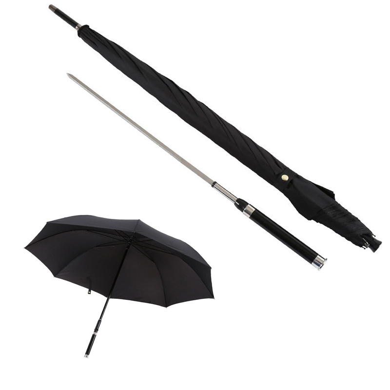 Fashion Black Long Handle Umbrellas Men Automatic Windproof Umbrella Business Sword Warrior Self-defense Creative Sunny and Rainy Umbrella от DHgate WW