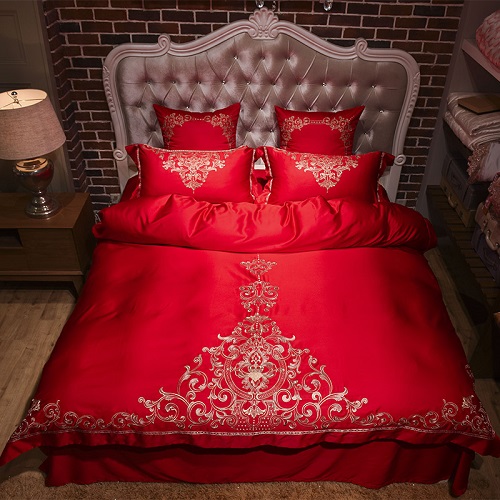 Bedding Sets Gold Silver White Silk Set Queen King Size Bed Oriental Embroidery Duvet Cover Bedsheets Linens