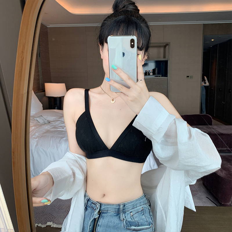 teen Adjustable Seamless Cami Bra with Removable Padding Women Soft Wireless Thin Underwear Lady Sexy Lingerie Bra, Black
teen Adjustable Seamless Cami Bra with Removable Padding Women Soft Wireless Thin Underwear Lady Sexy Lingerie Bra, Black