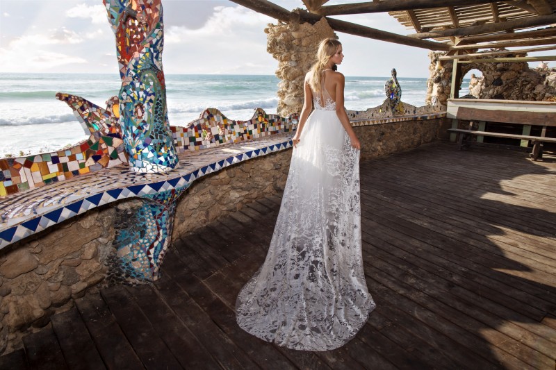 limor rosen bohemia wedding dresses spaghetti lace applique sweep train bridal gowns plus size beach boho wedding dress robe de marie