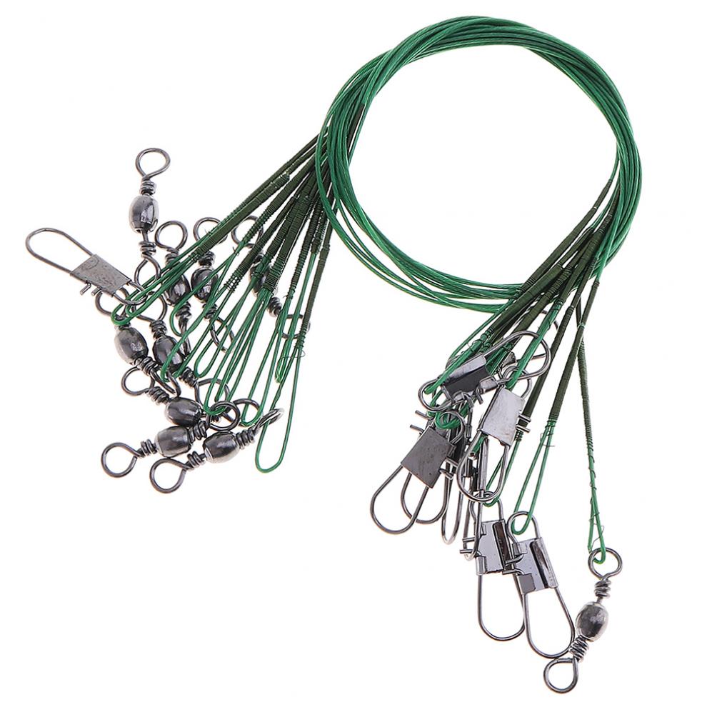 100pcslot 5 Sizes Mixed 16cm28cm Antibite Steel Wire Terminal Tackle Fishing Lines Stainless Snaps Swivels Pesca Accessories