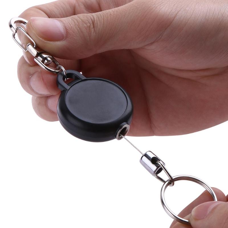 Multifunctional Retractable Keychain Zinc Alloy ABS Name Tag Card Holder Key Ring Chain Pull Clip Keyring Outdoor Survival Sport