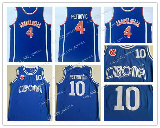 Mens Vintage College #10 Cibona Drazen Petrovic Basketball Jerseys Drazen Petrovic #4 Jugoslavija Yugoslavia Croatia Shirts Blue, Black
Mens Vintage College #10 Cibona Drazen Petrovic Basketball Jerseys Drazen Petrovic #4 Jugoslavija Yugoslavia Croatia Shirts Blue, Black