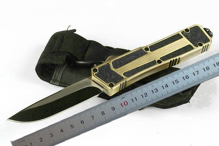 Promotion Scarab Auto Tactical knife Double Action Fine Edge Blade EDC Pocket Knife Survival Gear Xmas gift for men Gold Handle
Promotion Scarab Auto Tactical knife Double Action Fine Edge Blade EDC Pocket Knife Survival Gear Xmas gift for men Gold Handle